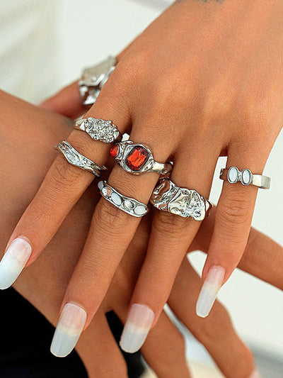 Geometric Rhine Stones Rings Accessories