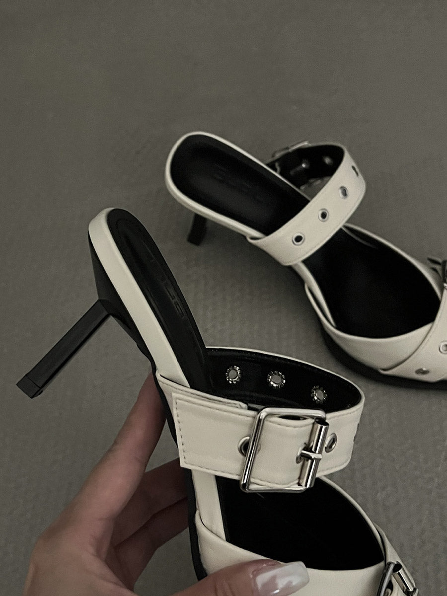 Buckle Pointed-Toe Pumps