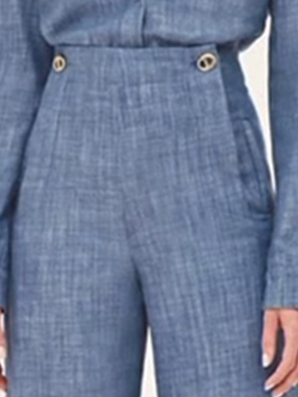 High Waisted Straight Leg Split-Joint Pants Trousers