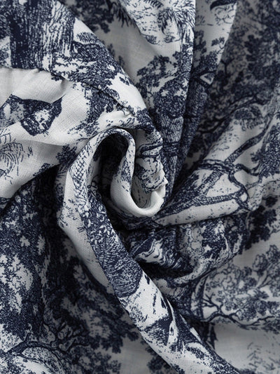 Loose Puff Sleeves Pleated Printed Split-Joint Tied Waist Lapel Mini Dresses Shirt Dress