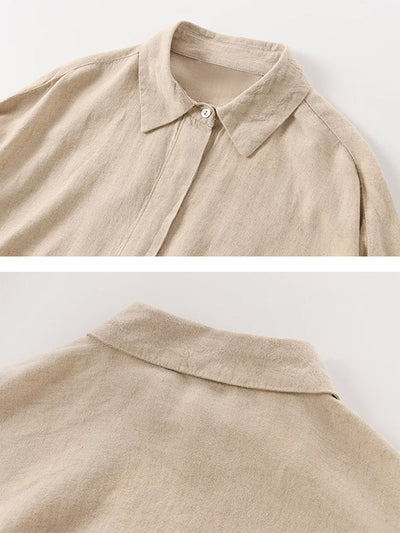 Loose Solid Color Split-Joint Split-Side Lapel Blouse + Elasticity Pleated Pants Trousers Two Pieces Set