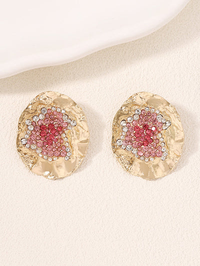 Irregularity Geometric Rhinestone Shiny Earrings Accessories