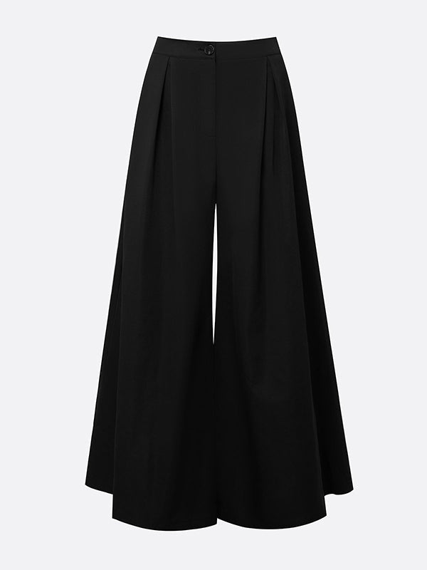 Wide Leg Solid Color Split-Joint Pants Trousers