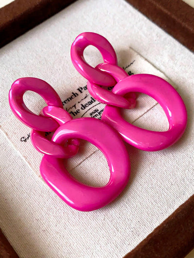 Geometric Solid Color Drop Earrings