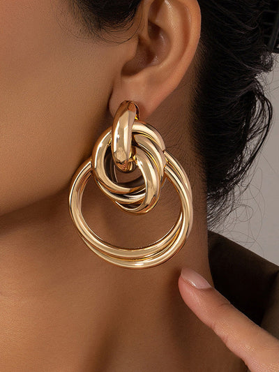 Geometric Hollow Shiny Earrings Accessories