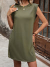 A-Line Loose Solid Color Split-Joint Round-Neck Mini Dresses