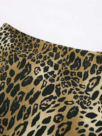High Waisted Mermaid Leopard Split-Joint Skirts
