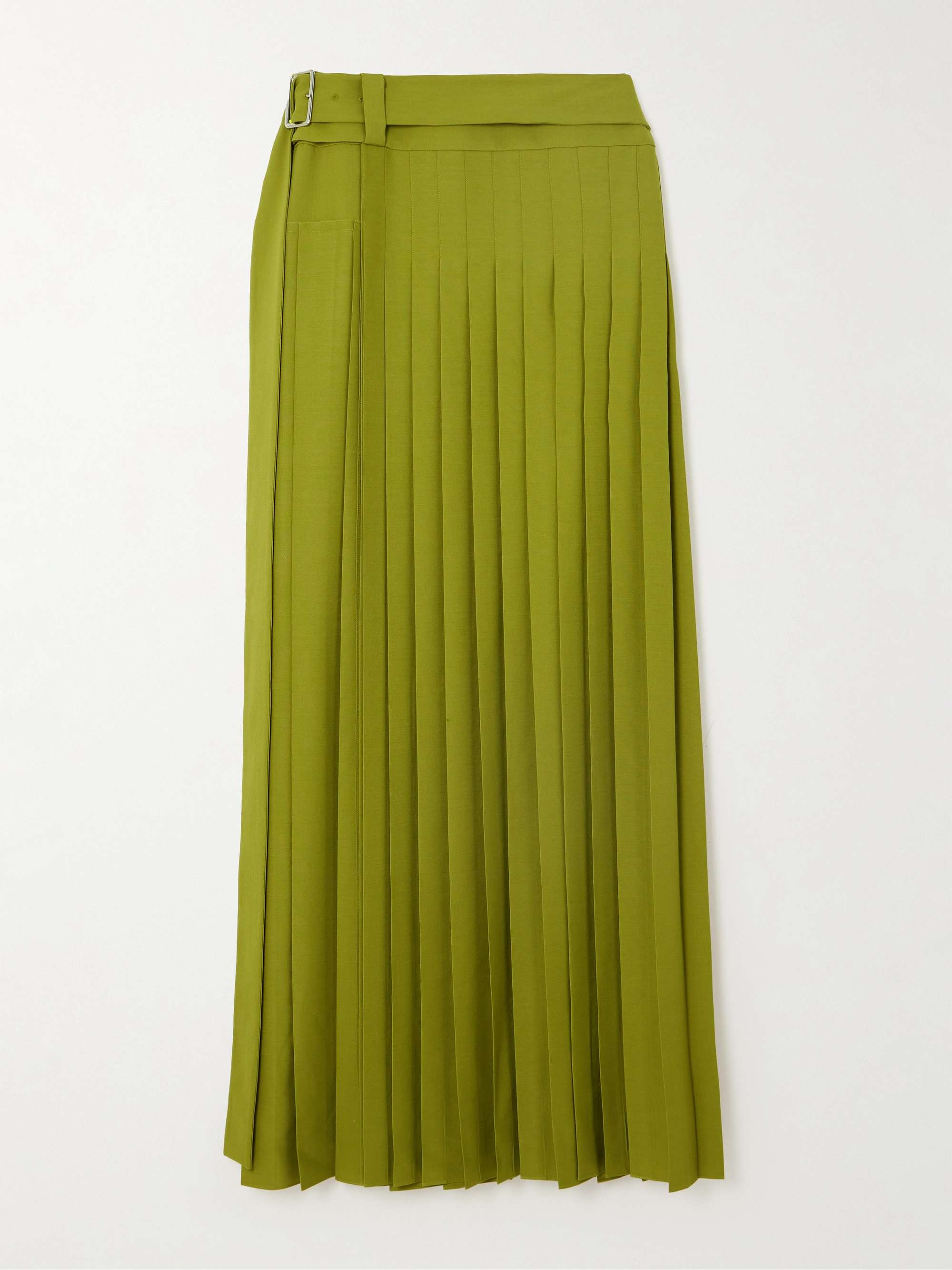 High Waisted Loose Pleated Solid Color Split-Side Skirts