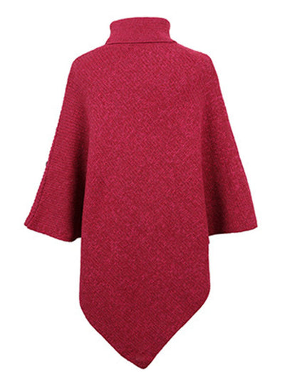 Casual 7 Colors High-Neck Sweater Cape
