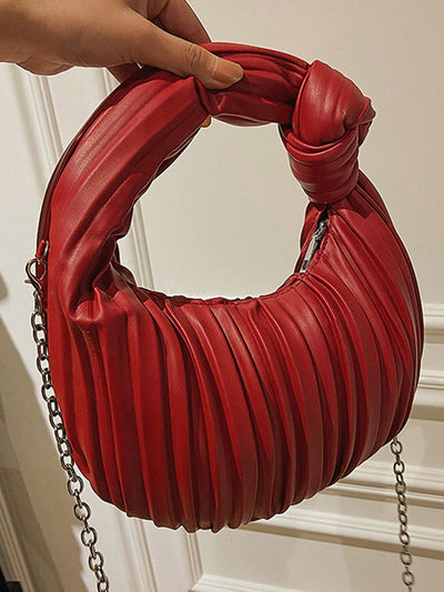 Pleated Split-Joint Zipper Bags Accessories Handbags Shoulder Bags