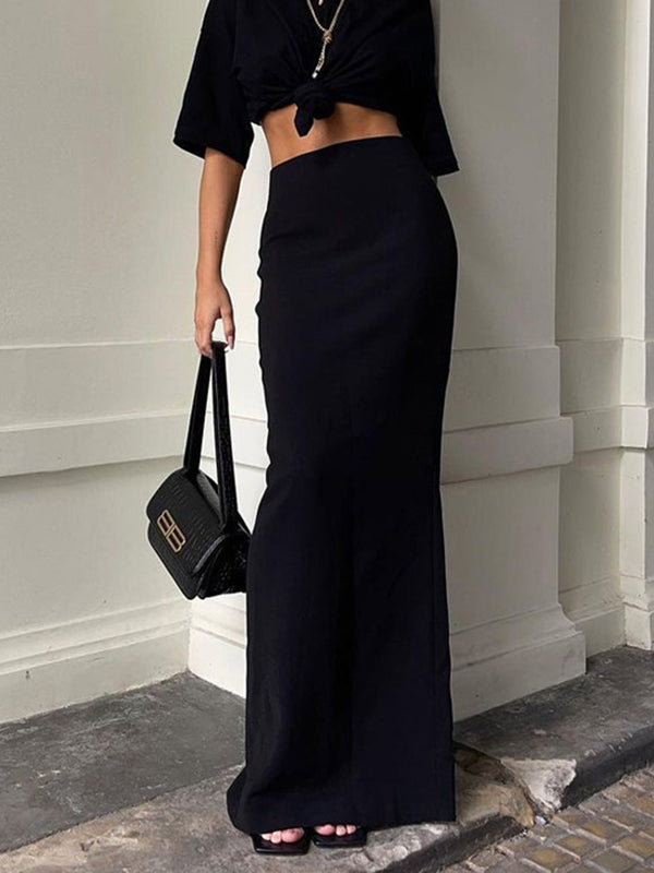 A-Line Bodycon Solid Color Skirts Bottoms