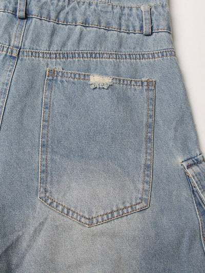 High Waisted Wide Leg Buttoned Hollow Pockets Split-Joint Tube Jumpsuits