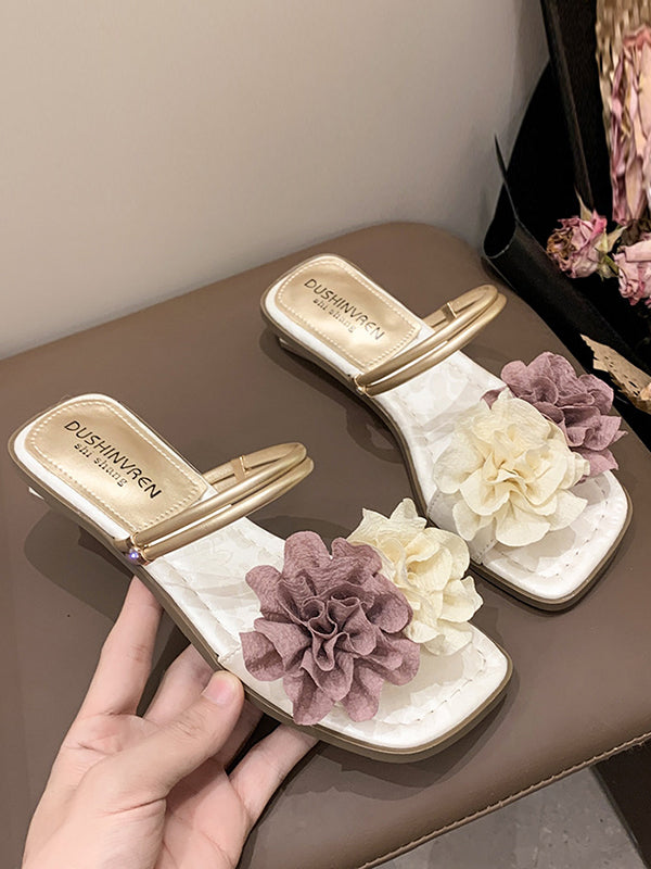 Flower Shape Open Toe Split-Joint Sandals