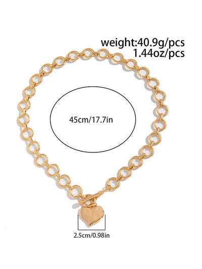 Normcore Chains Geometric Heart Shape Necklaces Accessories