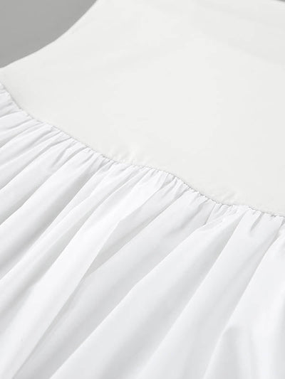 Loose Sleeveless Pleated Solid Color Split-Joint Spaghetti-Neck Midi Dresses