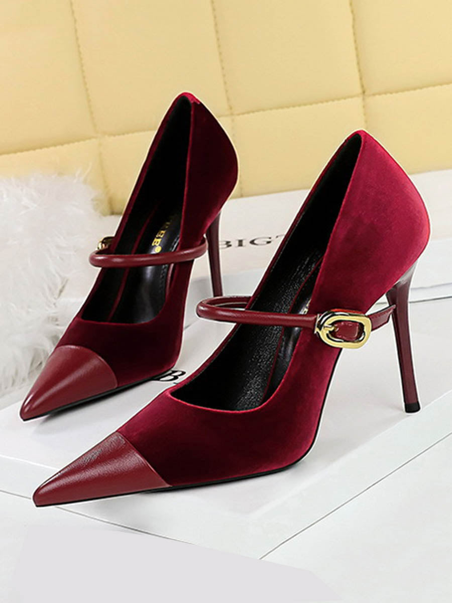 Buckle Pointed-Toe Pumps