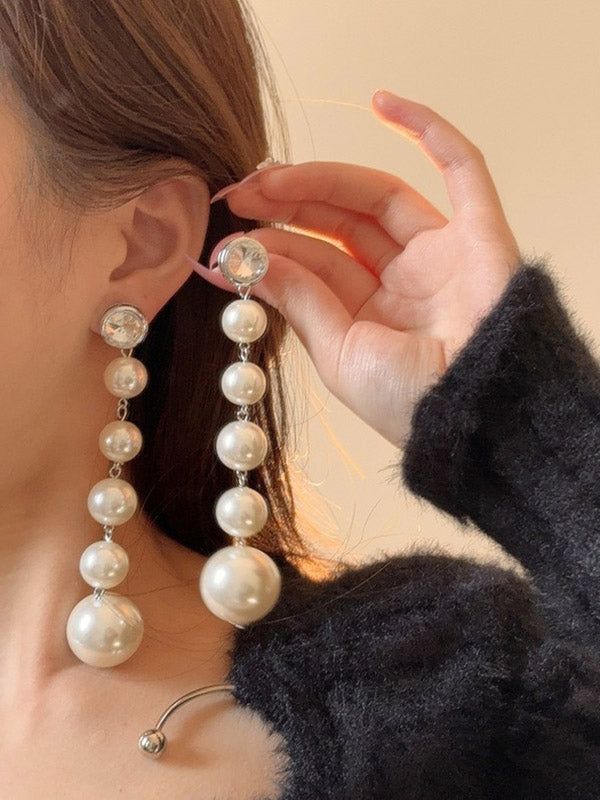 Beaded Geometric Shiny Earrings Accessories