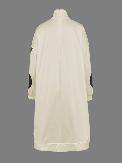 Long Sleeves Loose Pockets Polka-Dot Mock Neck Midi Dresses