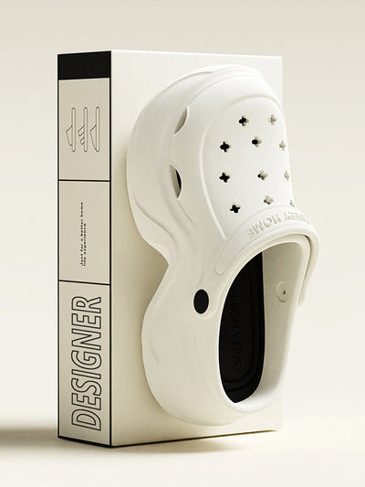 Hollow Round Cut Crocs Platform Shoes Sandals