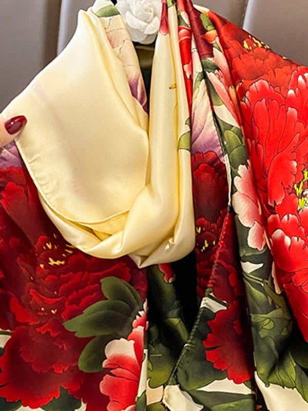 Flower Print Shawl&Scarf