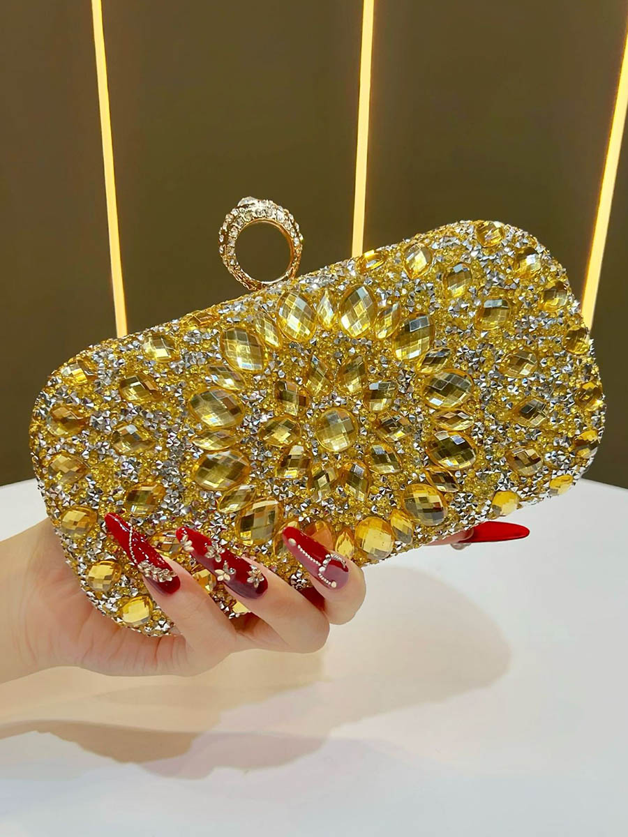 Chains Geometric Lock Rhinestone Shiny Crossbody Bags Evening Bags & Clutches