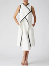 False Two Sleeveless Solid Color Midi Dresses