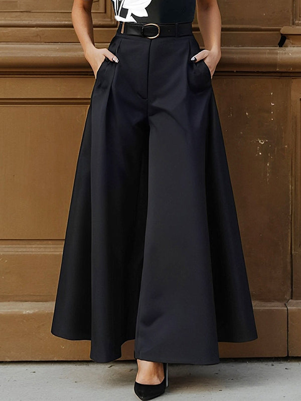 Wide Leg Solid Color Split-Joint Pants Trousers