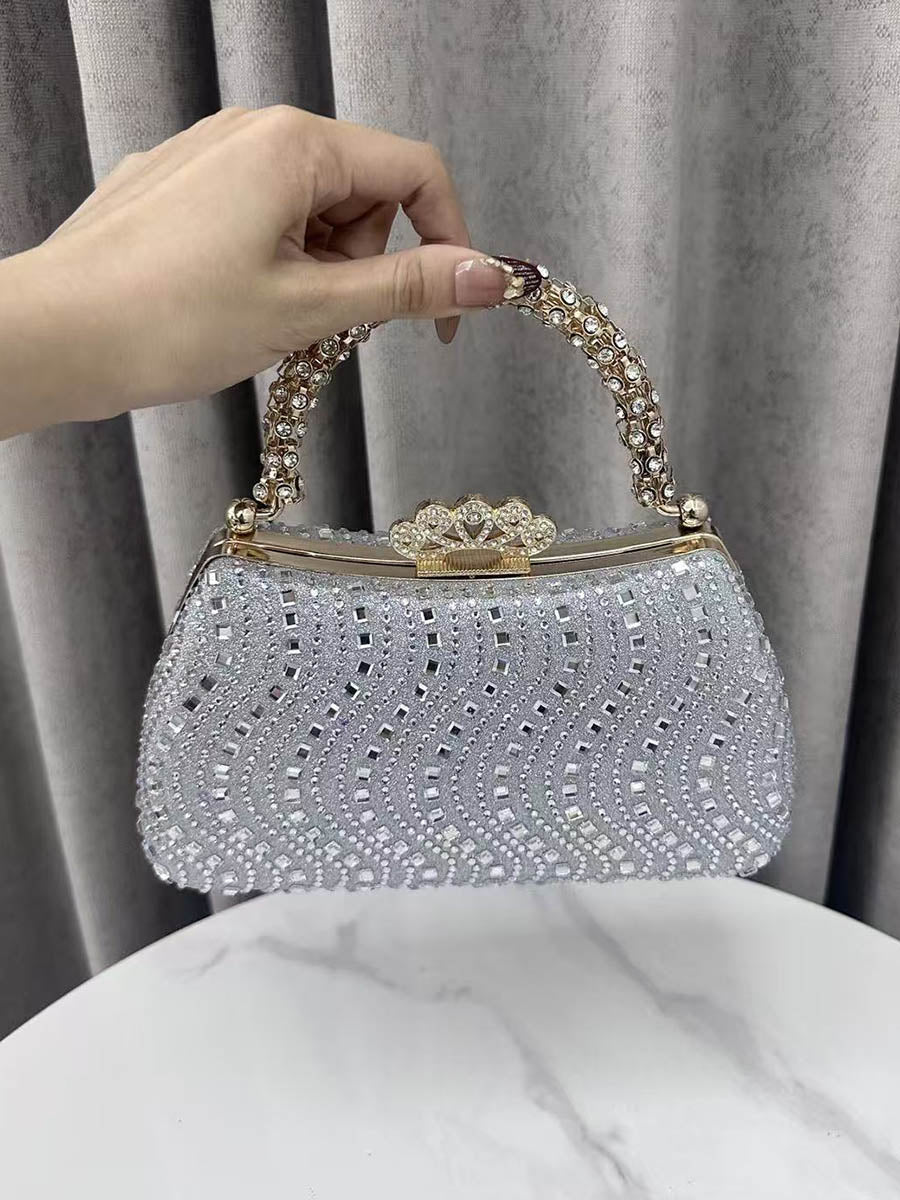 Lock Rhine Stones Shiny Evening Bags & Clutches Mini Bags