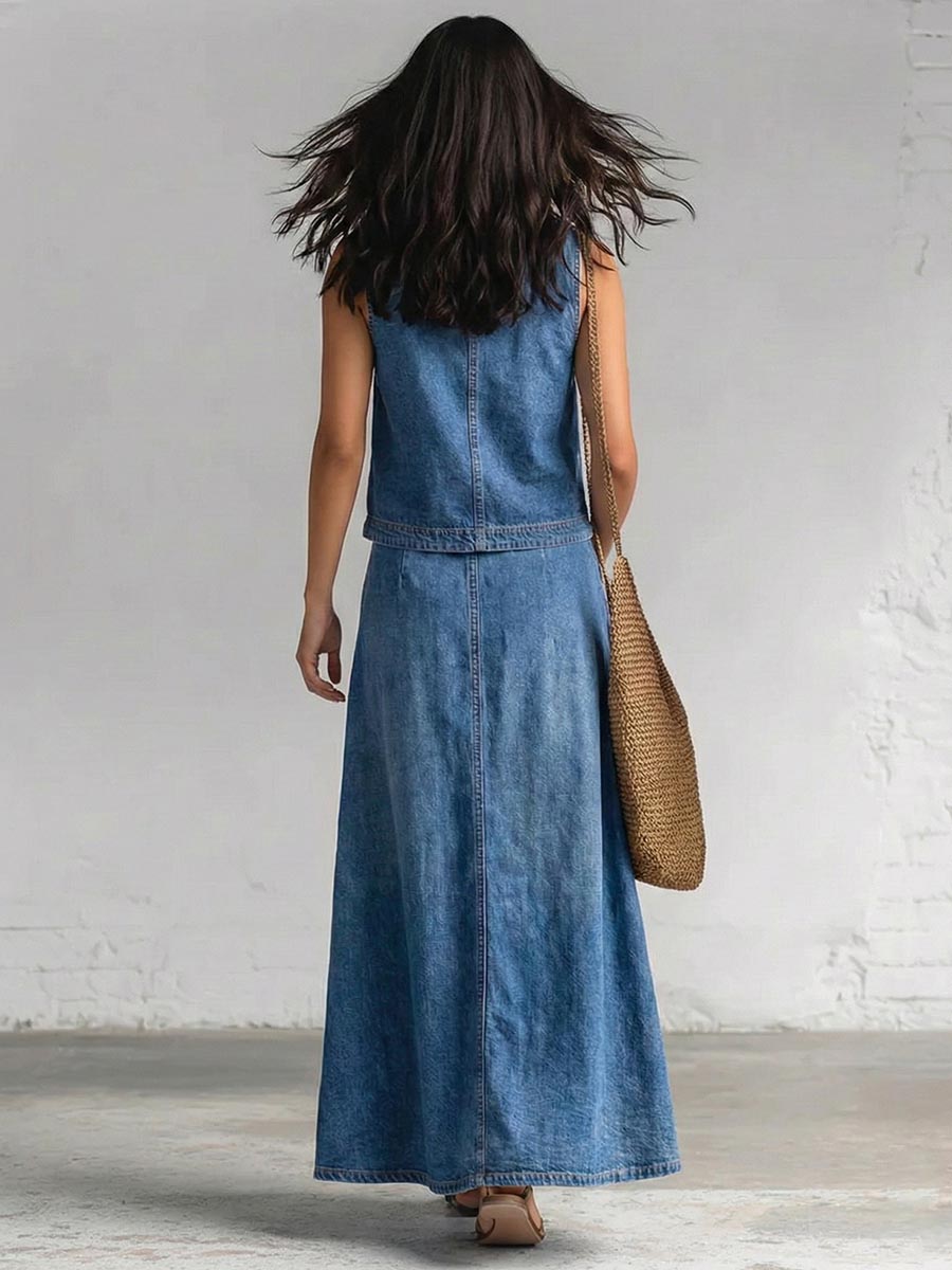 Loose Pockets Solid Color Skirts Bottoms
