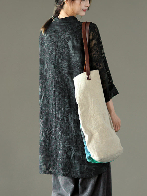 Vintage Loose Embroidered Lace Hollow Blouse