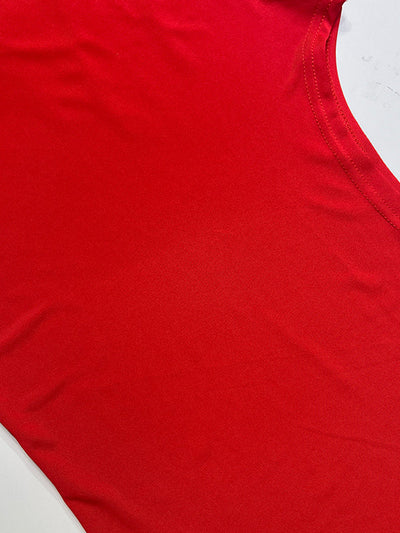 Skinny Sleeveless Asymmetric Solid Color Split-Side Square-Neck Tank Top