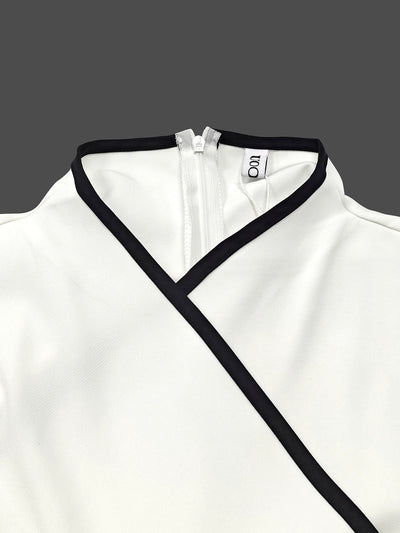 False Two Sleeveless Solid Color Midi Dresses