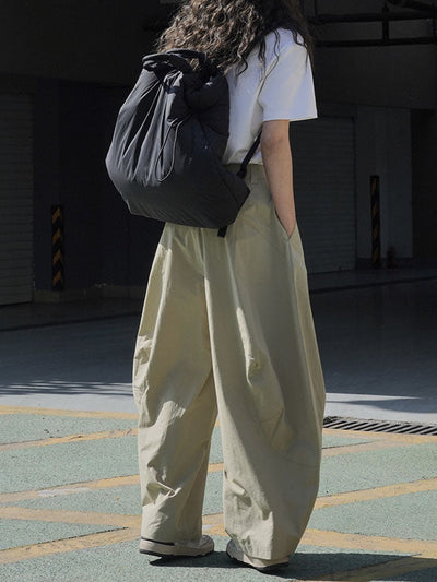 Loose Wide Leg Solid Color Split-Joint Casual Pants Bottoms Trousers