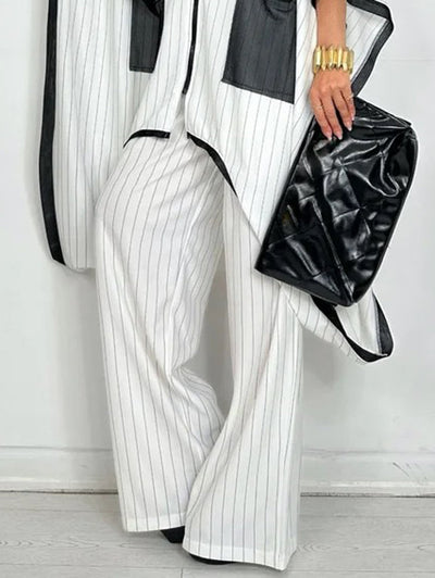 Loose Wide Leg Striped Pants Trousers