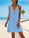 A-line Loose Hollow Split-Joint V-neck Mini Dresses
