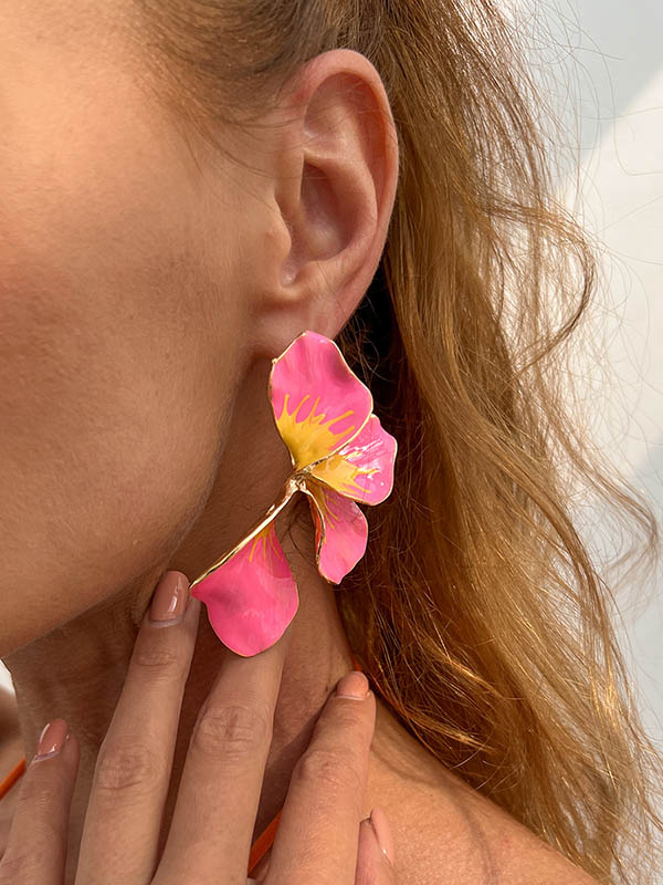 Flower Shape Drop Earrings