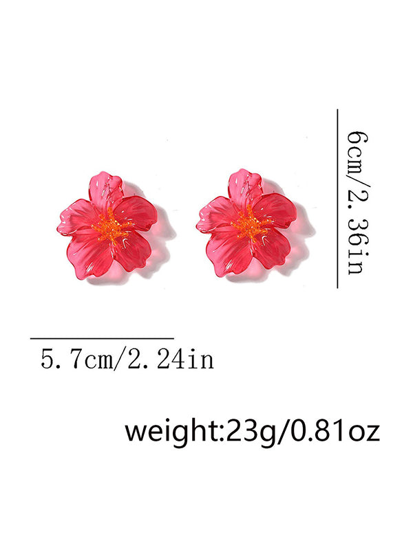 Flower Shape Slightly Sheer Earrings Accessories