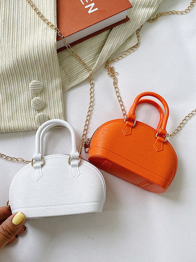 Chains Geometric Zipper Crossbody Bags Satchels