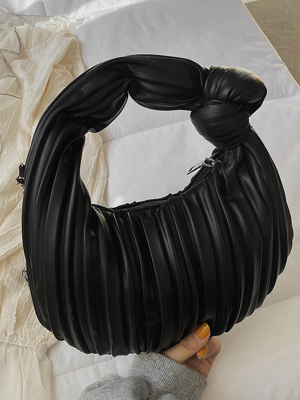 Pleated Split-Joint Zipper Bags Accessories Handbags Shoulder Bags