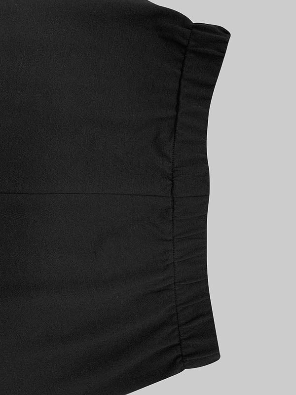 Loose Wide Leg Contrast Color Pockets Pants Trousers