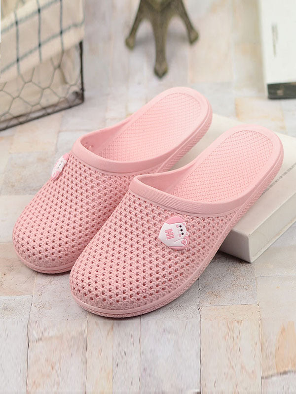 Hollow Round-Toe Mules&Slides Slippers