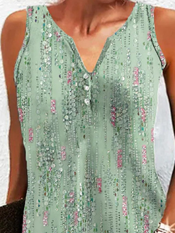 Loose Plus Size Printed Split-Joint V-Neck Mini Dresses