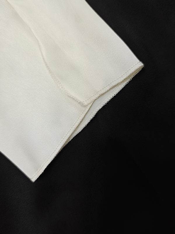 Long Sleeves Loose Contrast Color V-Neck Evening Dresses Maxi Dresses