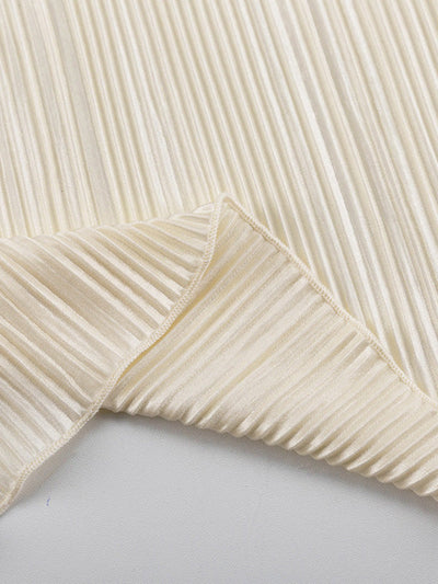 Long Sleeves Loose Lace-Up Pleated Solid Color Split-Joint Deep V-Neck Blouses&Shirts Tops