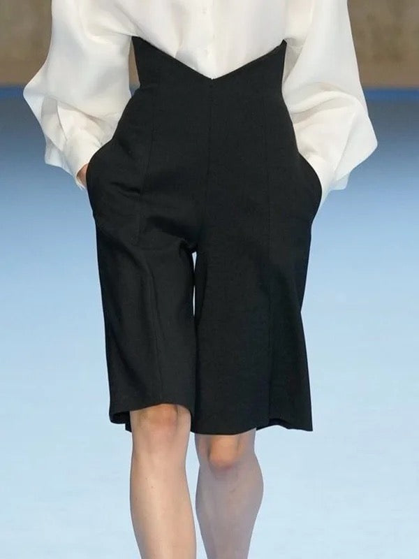 Loose Pockets Solid Color Shorts Bottoms