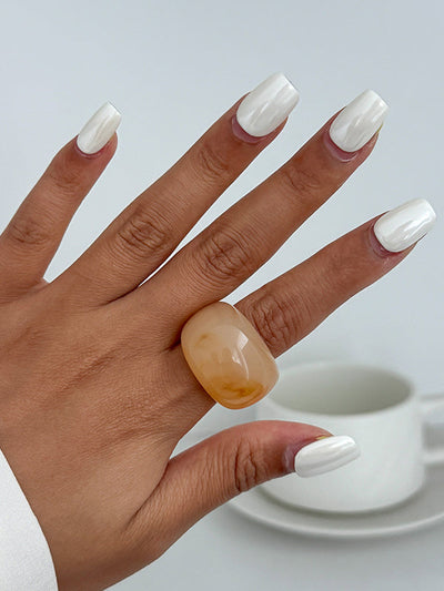 Geometric Shiny Slightly Sheer Rings Accessories