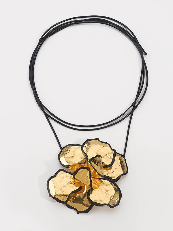 Flower Shape Tied Necklaces Accessories