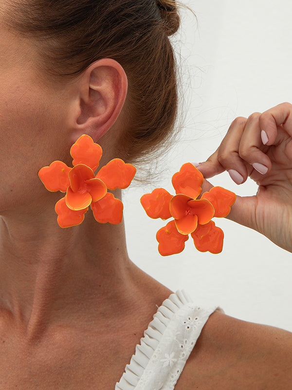Flower Shape Drop Earrings