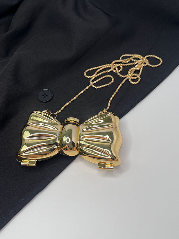 Chains Geometric Shiny Solid Color Bags Accessories