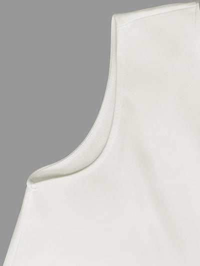 A-Line Loose Solid Color Split-Joint Round-Neck Vest Top